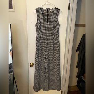 Calvin Klein black and white checkered jumpsuit size 10